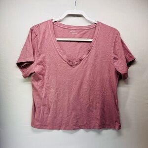 Athleta‎ Mauve Short Sleeve V-Neck Tee